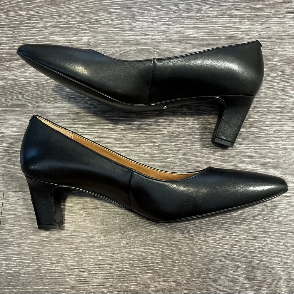 Vionic Women Madison Mia Black Pump Size 10 Block Heel Classic Capsule - Picture 6 of 10